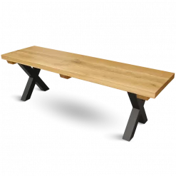 Massivholz Sitzbank für den Außenbereich | Eiche | 160x40cm