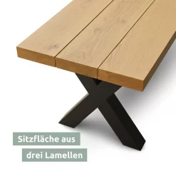Alternative view of Massivholz Sitzbank für den Außenbereich | Eiche | 160x40cm