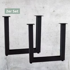 Alternative view of Tiempo U-Tischbeine in Schwarz pulverbeschichtet |1 Paar (2 Stück)