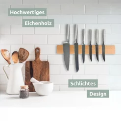 Alternative view of Messerleiste magnetisch zum Kleben oder Schrauben | Eichenholz