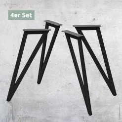 Alternative view of Dreieck Tischgestell Metall Schwarz |Set aus 4 Füßen