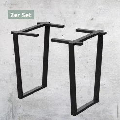 Alternative view of Trapez Tischgestell Metall Schwarz |1 Paar (2 Stück)