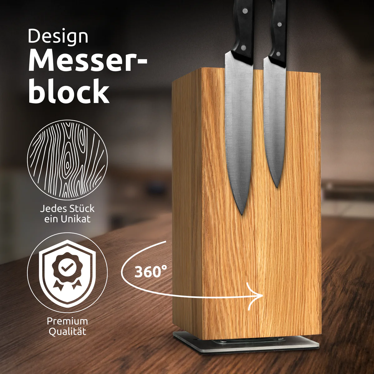 Messerblock 360° Eiche 1