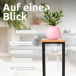 Alternative view of Blumenständer Dekoständer Eiche Natur geölt | 3er Set