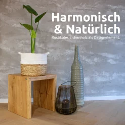 Alternative view of Massivholz Hocker I Bank aus Eiche mit Baumkante | XS