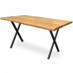 Eiche Massivholztisch I Esszimmer | Baumkante | 160x80cm - X-Struktur