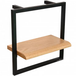 Wandregal Small Schwarz Gerahmt I Industrial Style - mit Baumkante, Natur