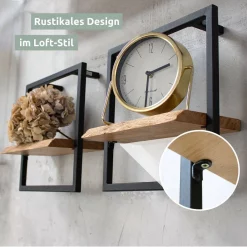 Alternative view of Wandregal Small Schwarz Gerahmt I Industrial Style