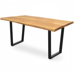 Eiche Massivholztisch I Esszimmer | Baumkante | 160x80cm - Trapez