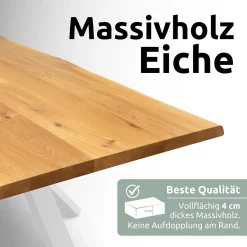 Alternative view of Eiche Massivholztisch I Esszimmer | Baumkante | 140x80cm