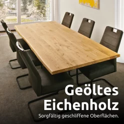 Eiche Massivholztisch I Esszimmer | Baumkante | 140x80cm