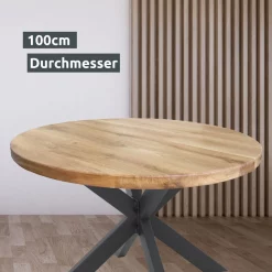 Alternative view of Runde Tischplatte Ø100cm | massive Eiche